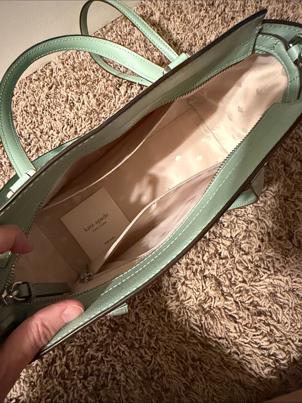 Kate Spade New York Patterson Drive Small Geraldine satchel in mint green - Picture 3 of 3
